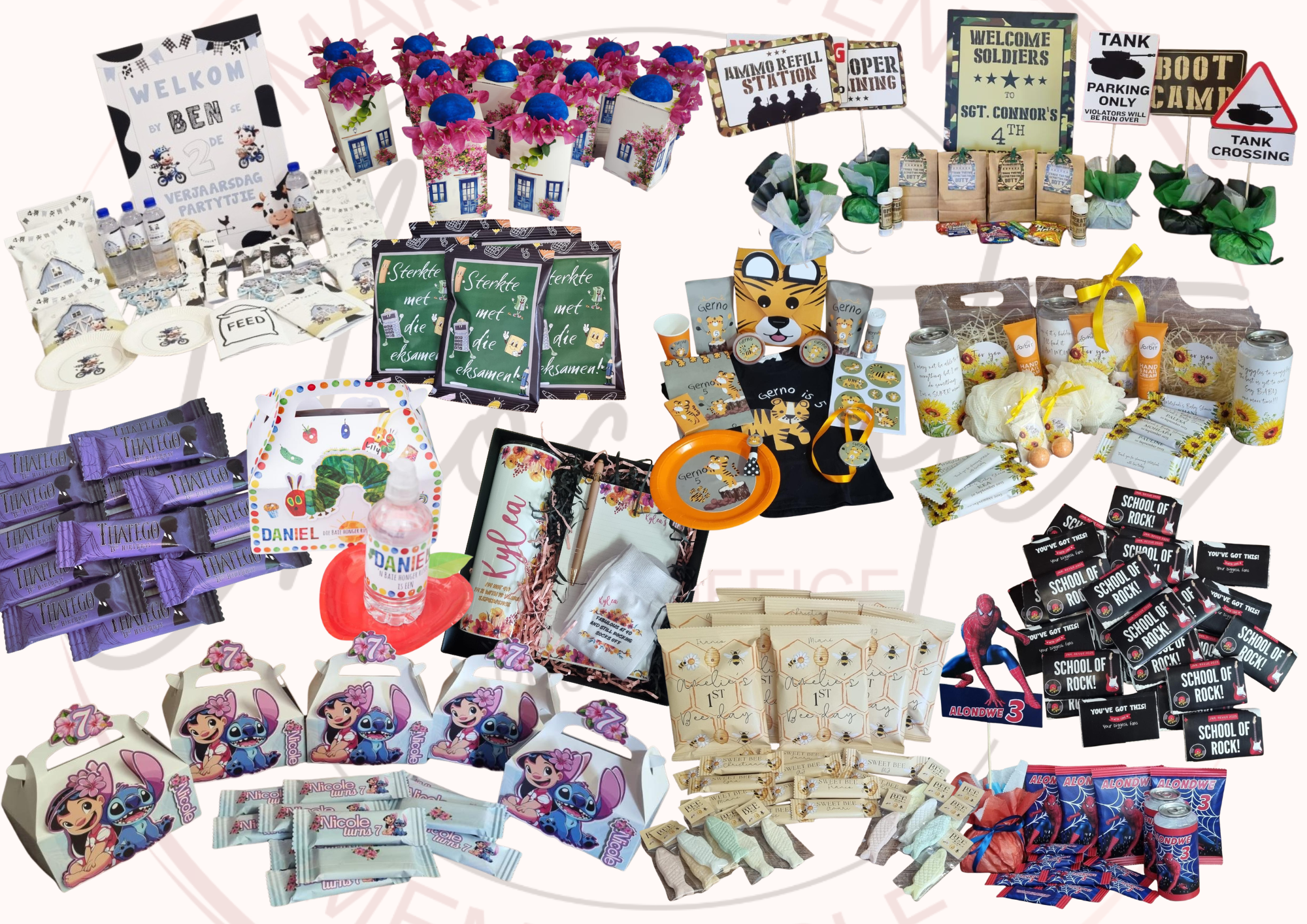 Chocnotes party boxes collage