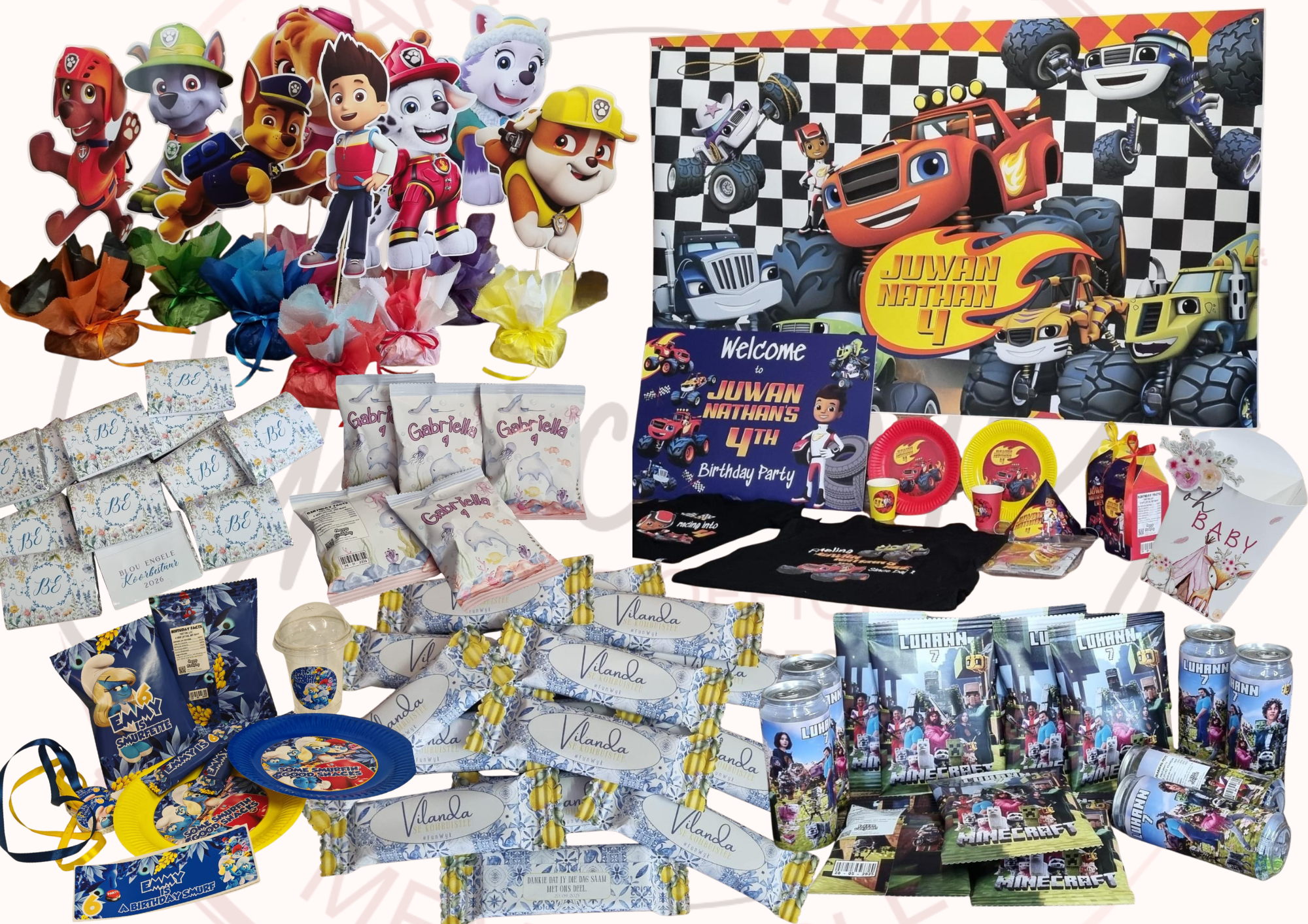 Chocnotes party packs collage